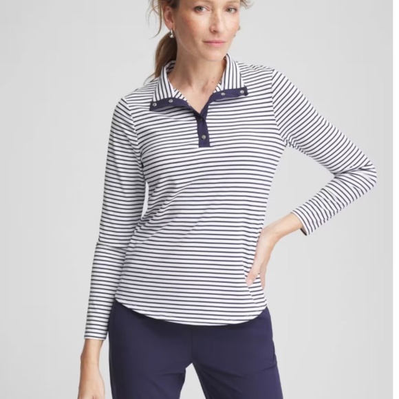 Chico Zenergy® UPF Snap-Front Mockneck Pullover Top - Picture 2 of 7